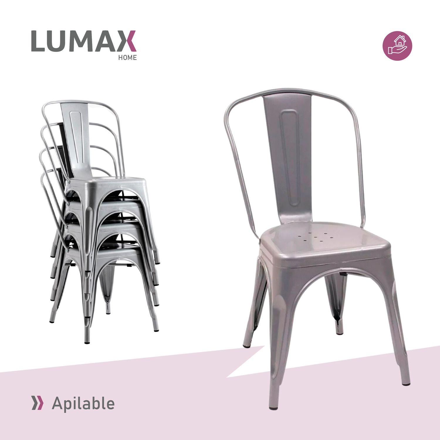 Pack 2 Sillas Tolix Metal Gris para Living Comedor-5