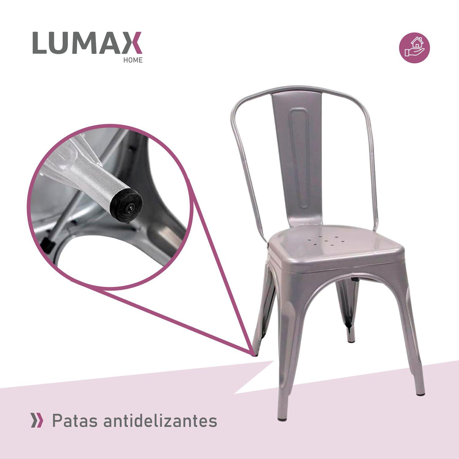 Pack 2 Sillas Tolix Metal Gris para Living Comedor-6
