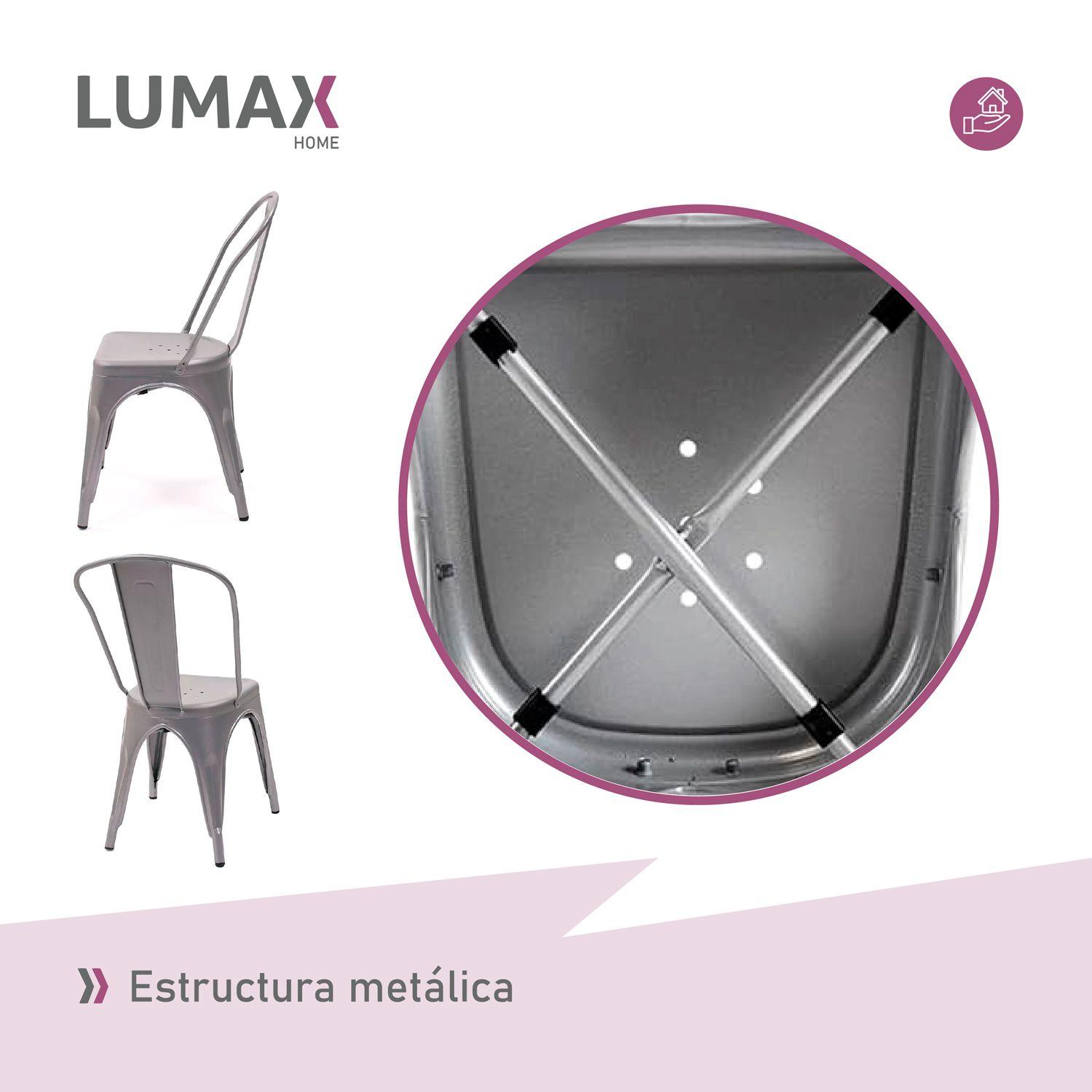 Pack 2 Sillas Tolix Metal Gris para Living Comedor-7