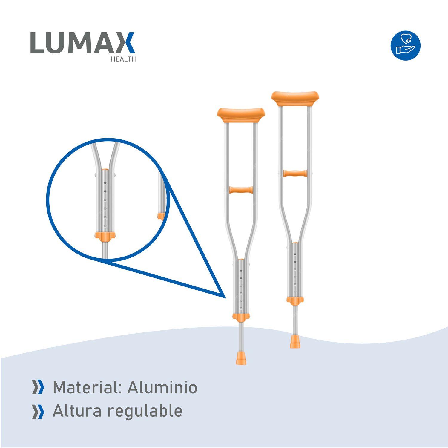 Par Muletas Ortopedicas de Aluminio Altura Regulable-5