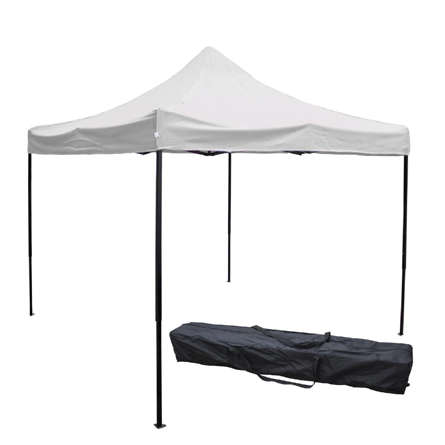 Toldo Carpa Impermeable Plegable Acero 2x2m Blanco + Bolsa-0