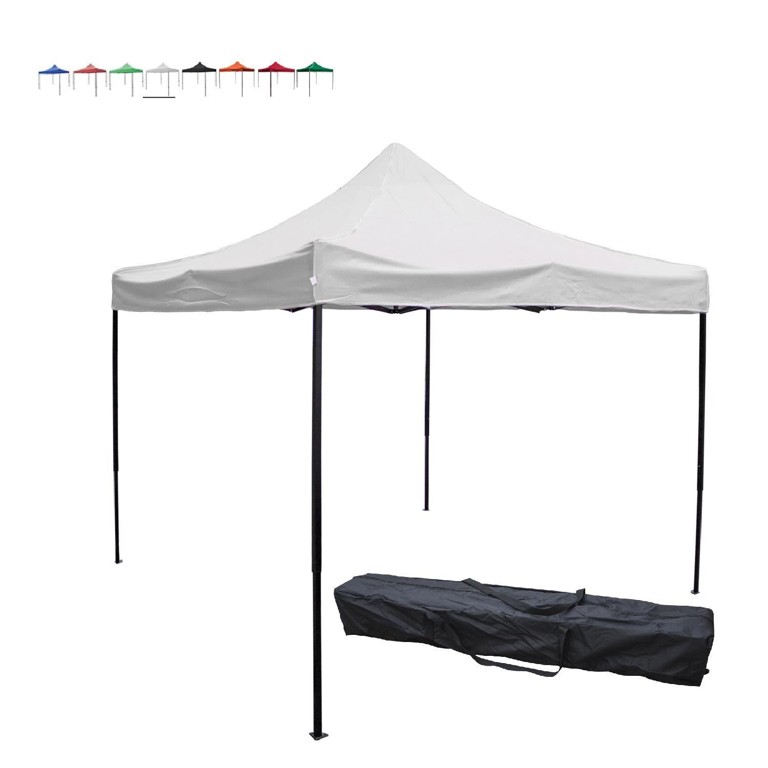 Toldo Carpa Impermeable Plegable Acero 2x2m Blanco + Bolsa-1