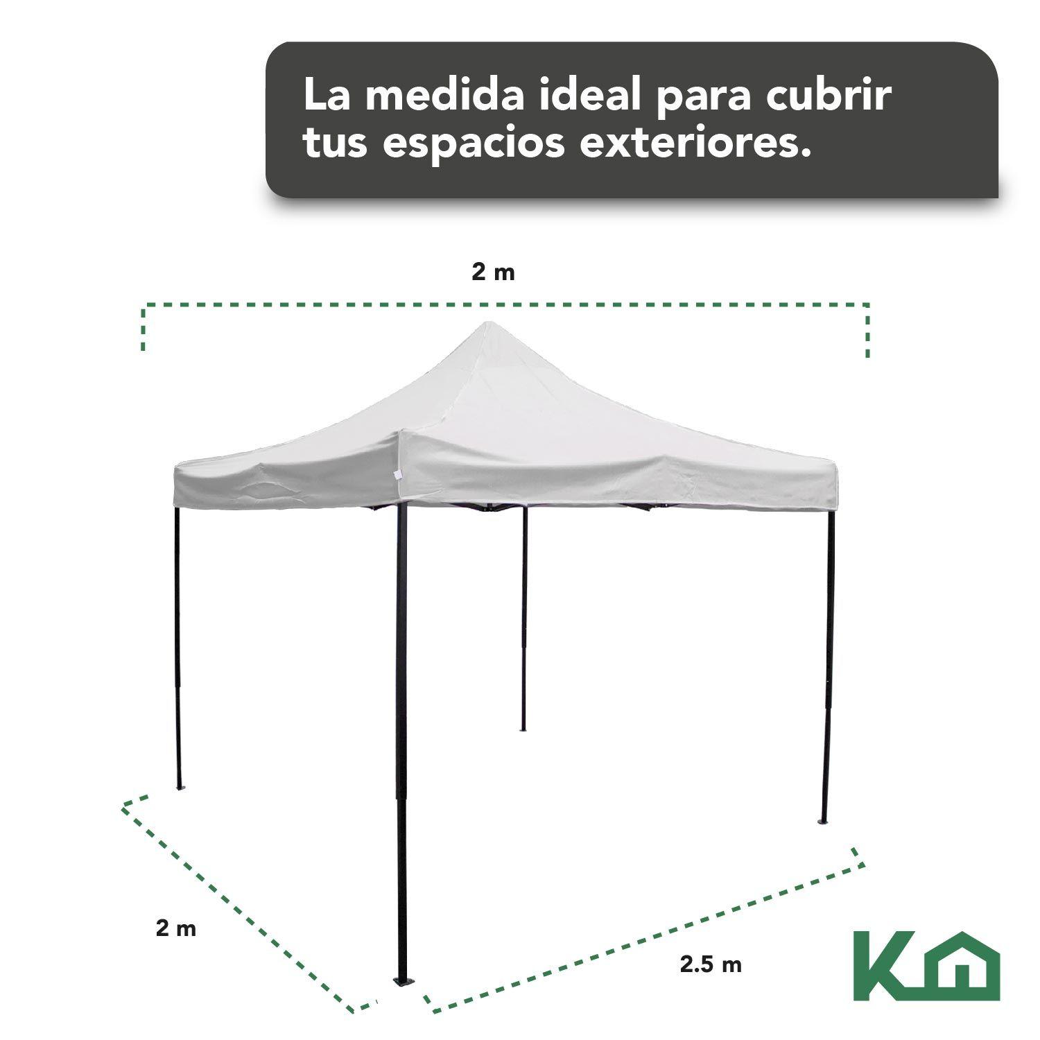 Toldo Carpa Impermeable Plegable Acero 2x2m Blanco + Bolsa-6