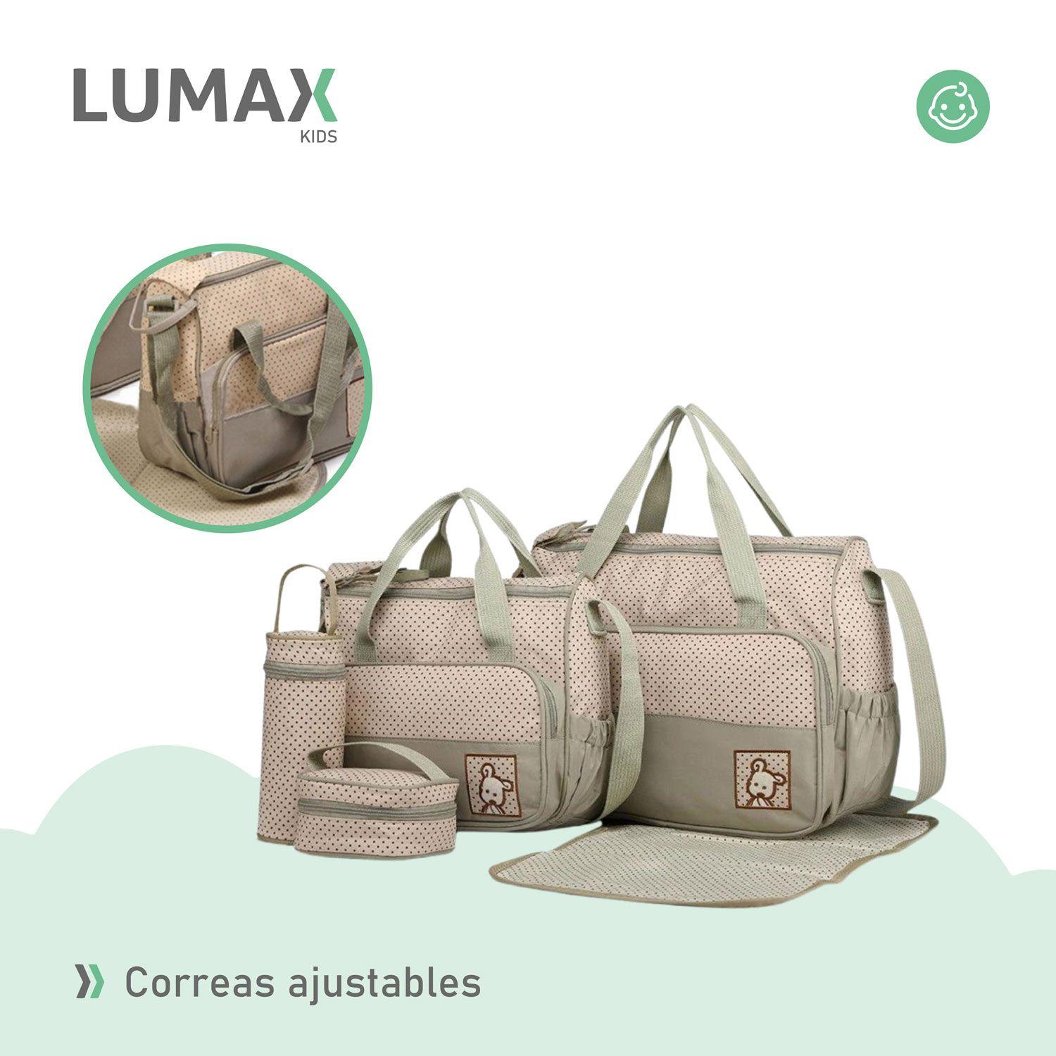 Bolso Maternal 5 Piezas Mudador Bebes Verde-4