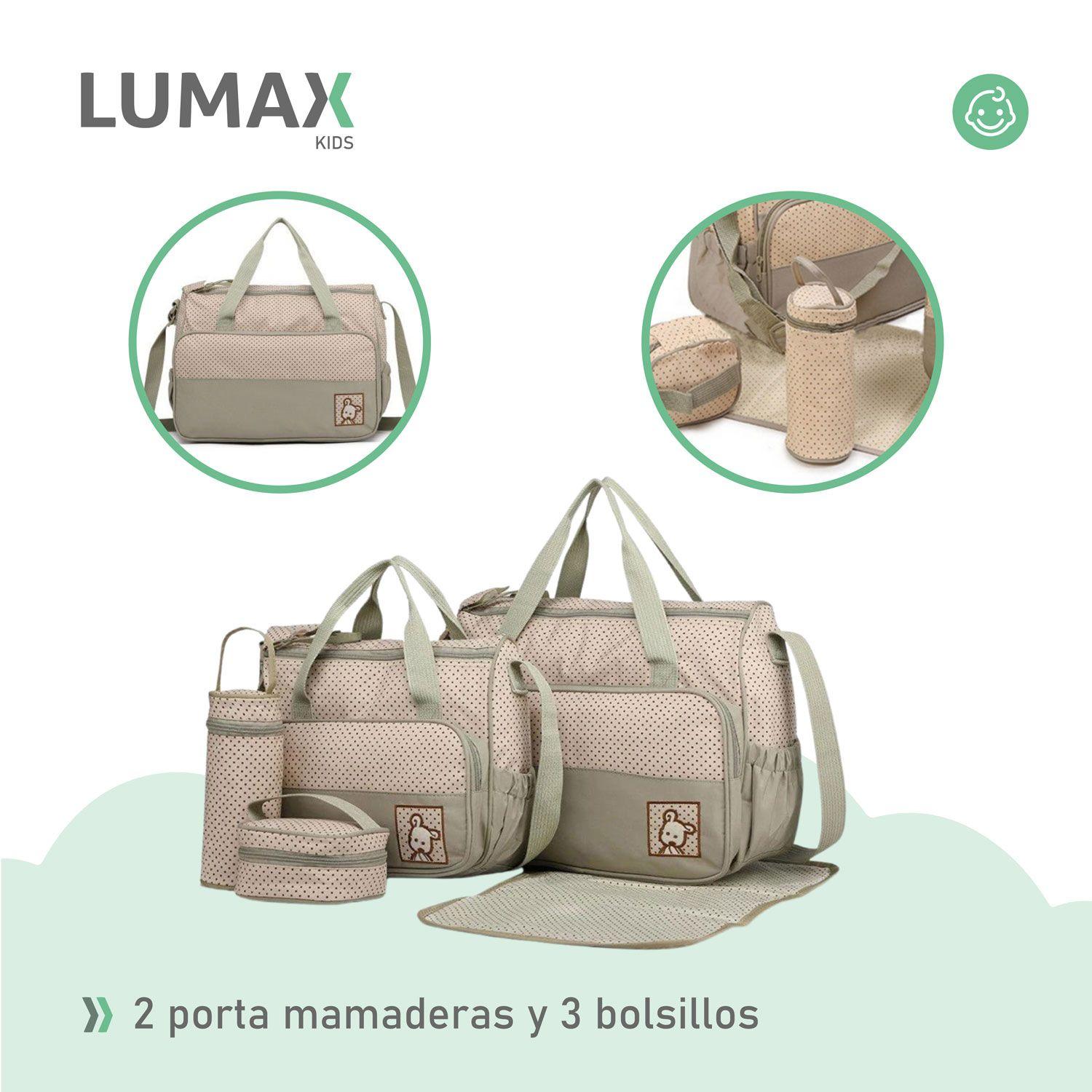 Bolso Maternal 5 Piezas Mudador Bebes Verde-5