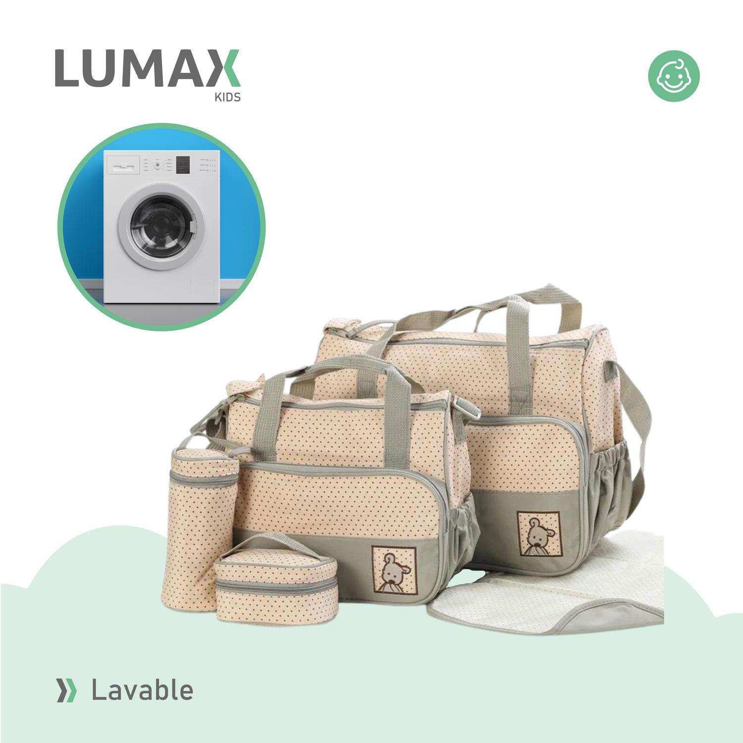 Bolso Maternal 5 Piezas Mudador Bebes Verde-6