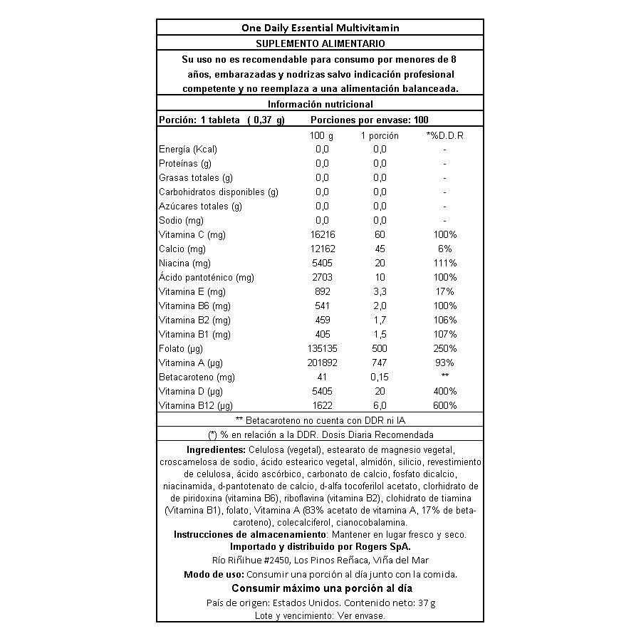 Multivitamínico One Daily - 100 Comprimidos-1