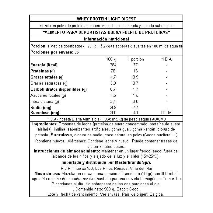 Proteína Whey Light Digest 500Grs Coconut-3