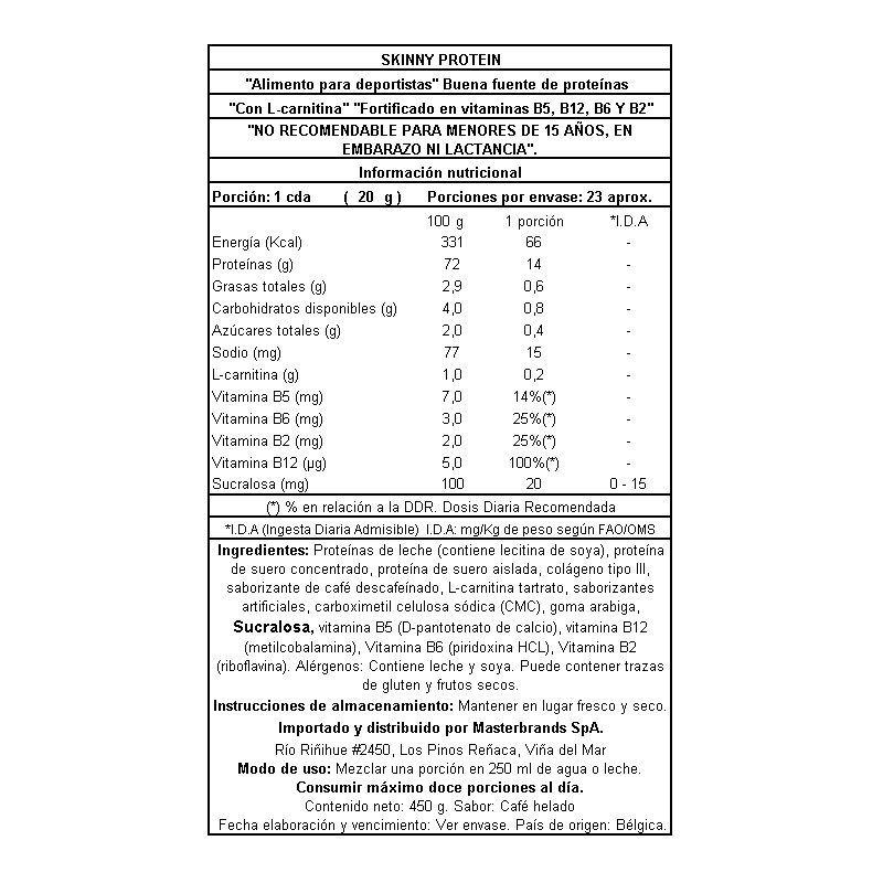 Proteína Skinny Protein 450Grs Café Helado-2