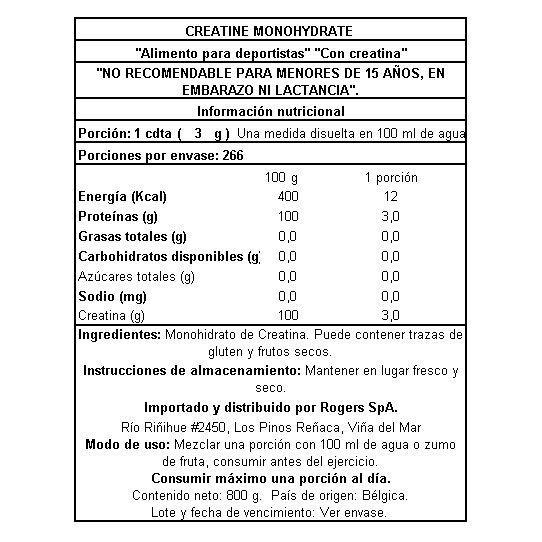 Creatina Monohydrate en Polvo 800Grs-3