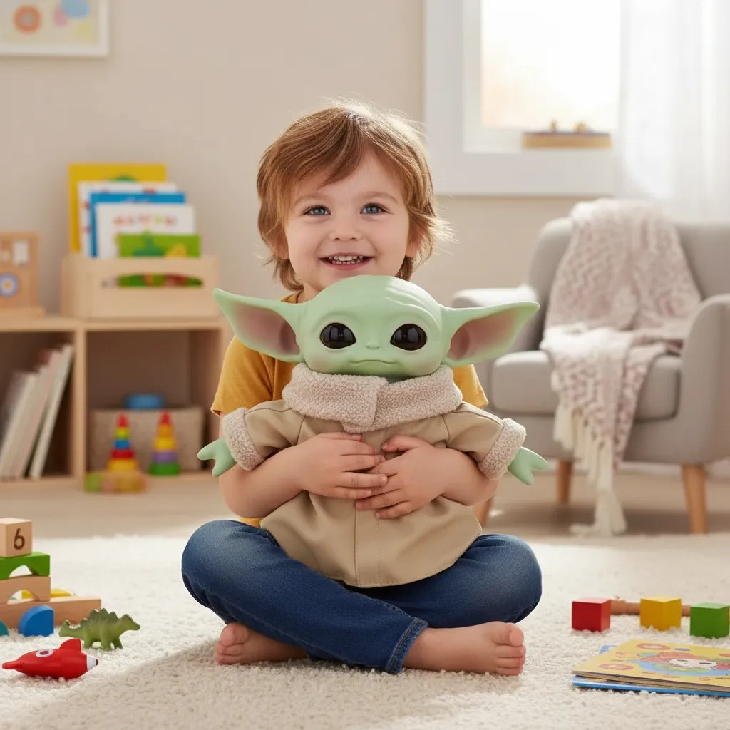 Peluche Baby Yoda Grogu Armadura Beskar Star Wars Mattel-6