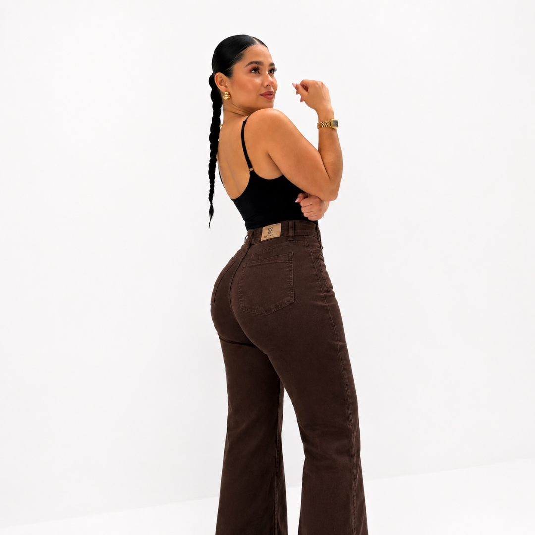 Jeans Mujer Wide Leg Elasticado Tiro Alto Calce Perfecto-3