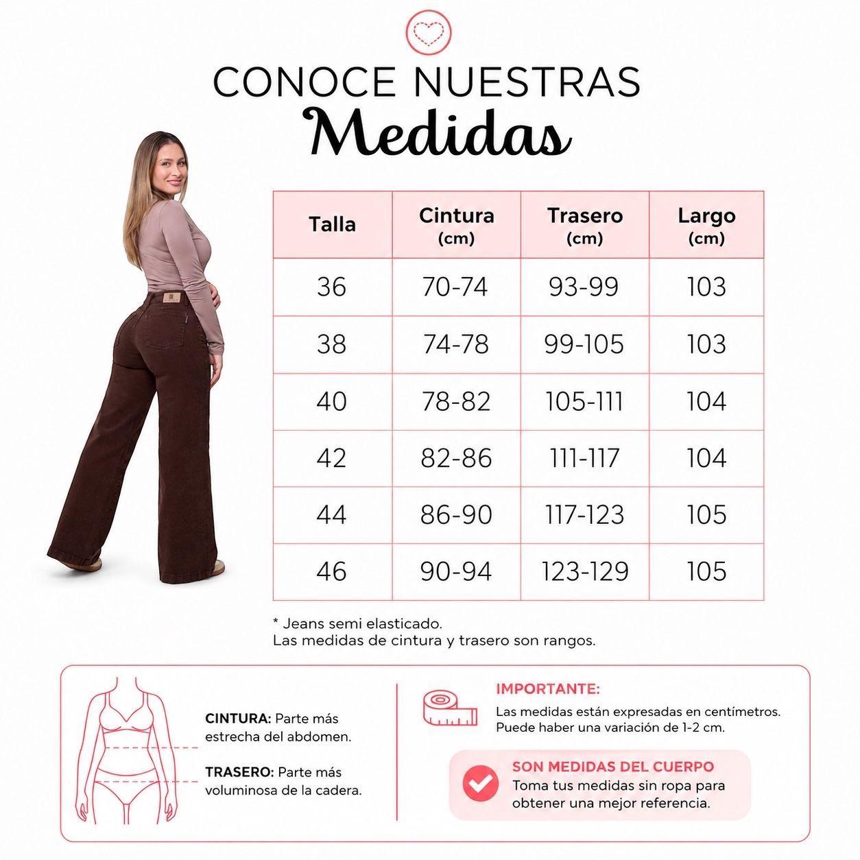 Jeans Mujer Wide Leg Tiro Alto Calce Perfecto Caf-5