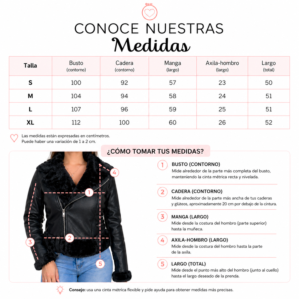Chaqueta Aviadora Ecocuero Mujer Forrada en Piel Sint tica DOBLE V-3