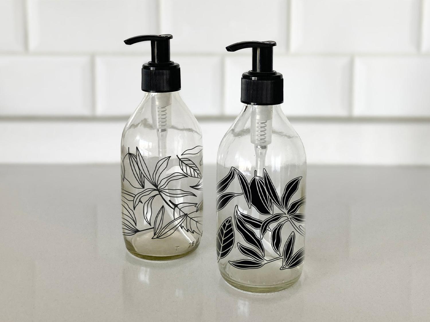 Dispensadores diseño Florales multiuso color Transparentes (2 Unidades) - 296 ml-1