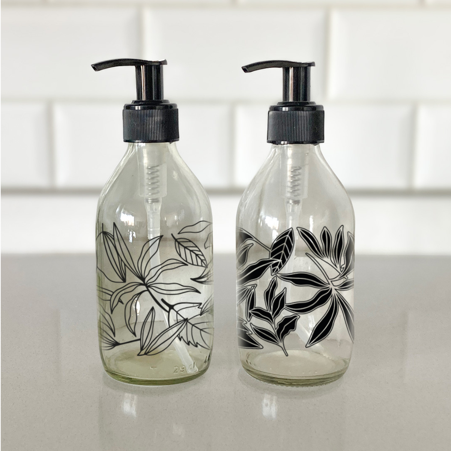 Dispensadores diseño Florales multiuso color Transparentes (2 Unidades) - 296 ml-2