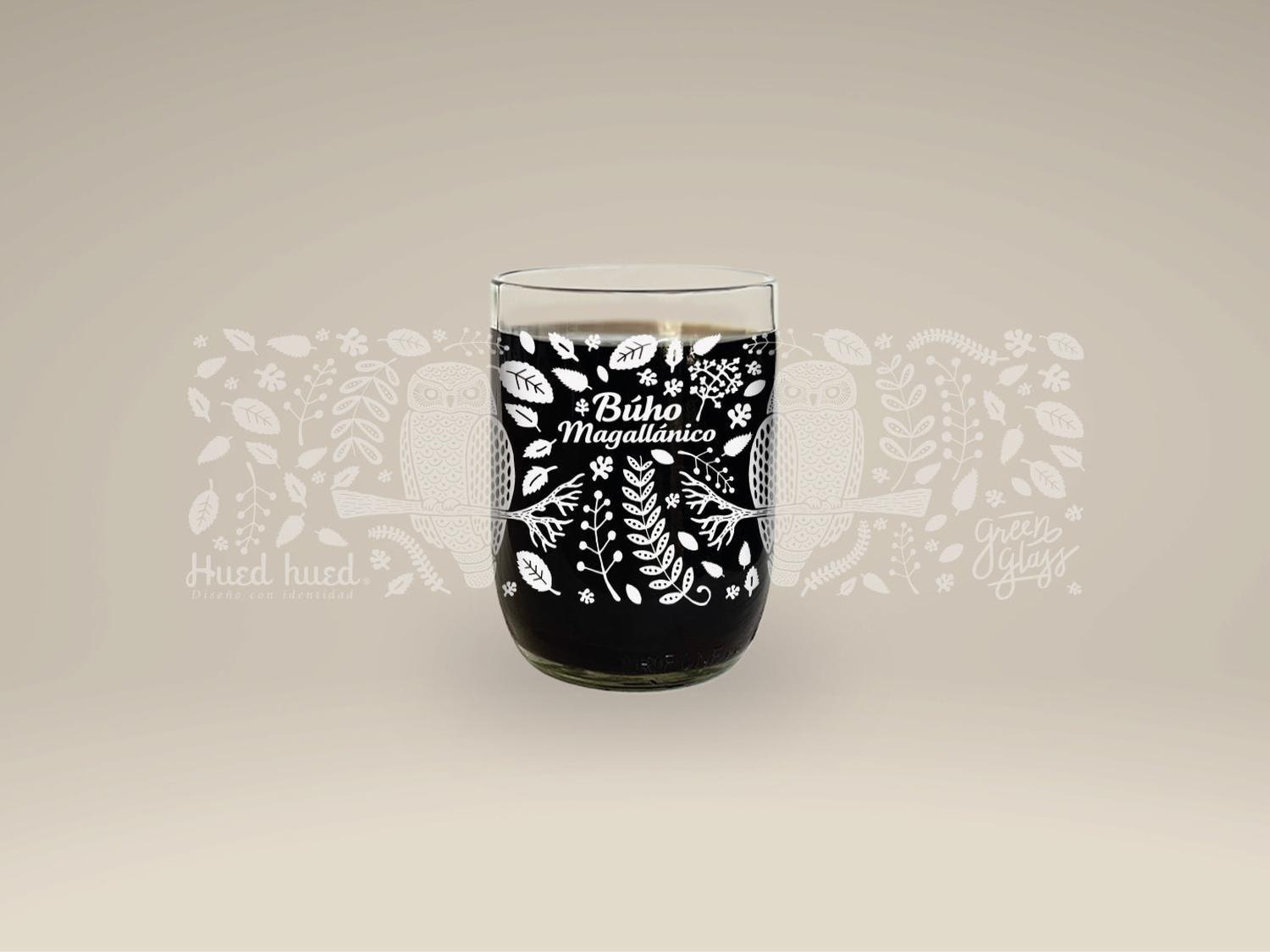 Aves de Chile Mini - Juego de 4 Vasos Green Glass-3