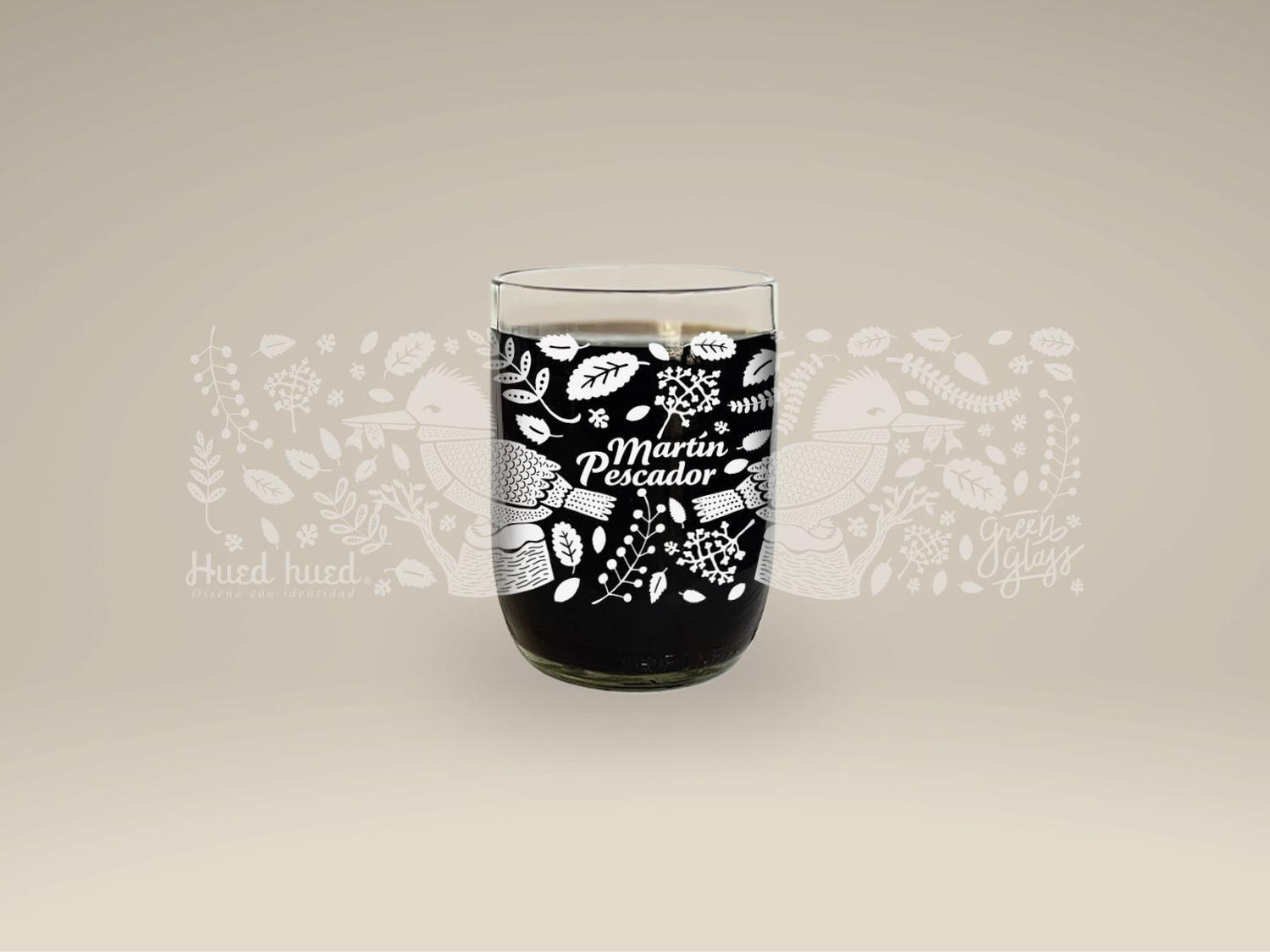 Aves de Chile Mini - Juego de 4 Vasos Green Glass-4