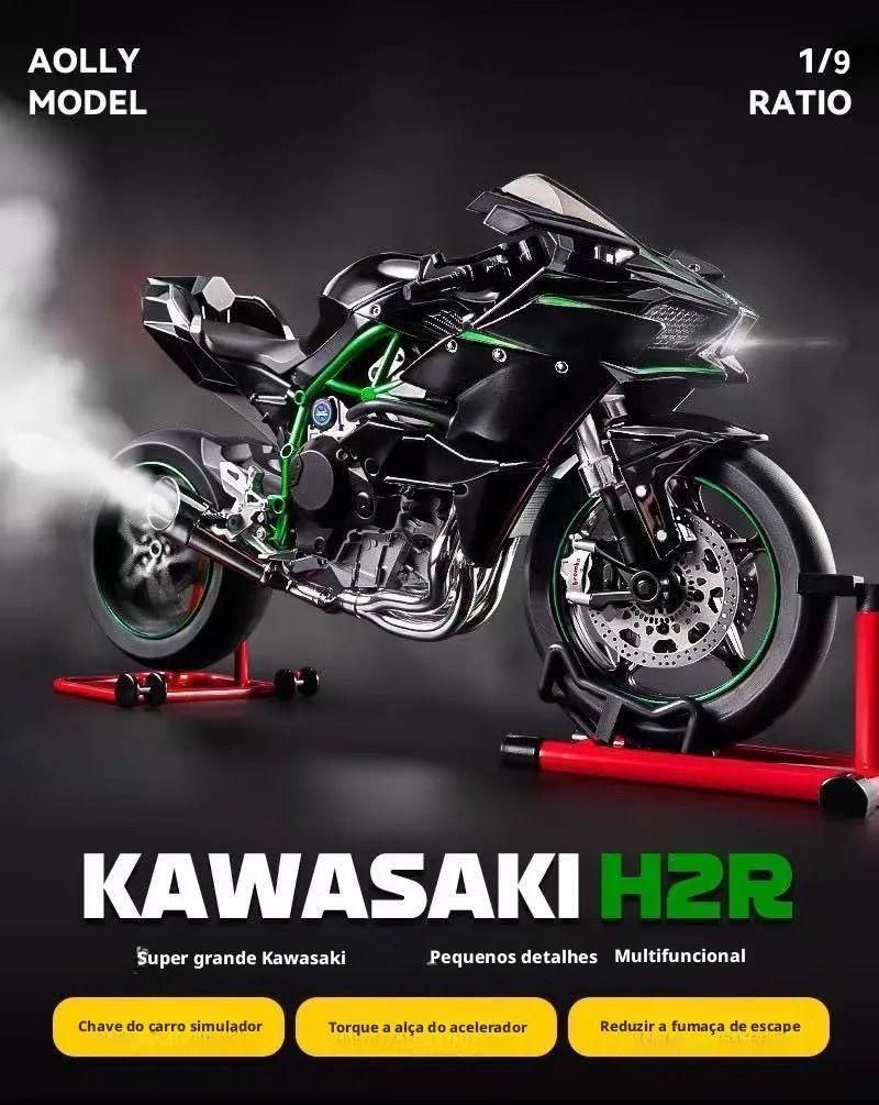 Motocicleta Fundida Por Inyección 1:6 Escala Para Kawasaki H Blackgiftbox-2