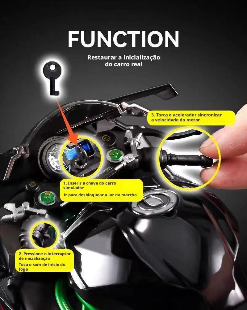 Motocicleta Fundida Por Inyección 1:6 Escala Para Kawasaki H Blackgiftbox-5