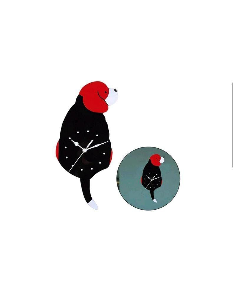 Reloj De Pared Diseño Perro Sentado Negro.-6