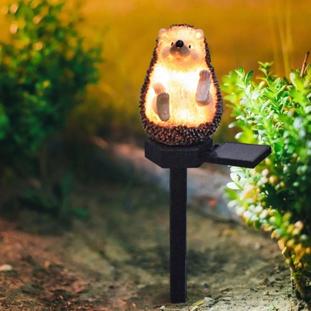 Lámpara Solar Estatua de Erizo Impermeable Para Exteriores Adorno De Resina-7