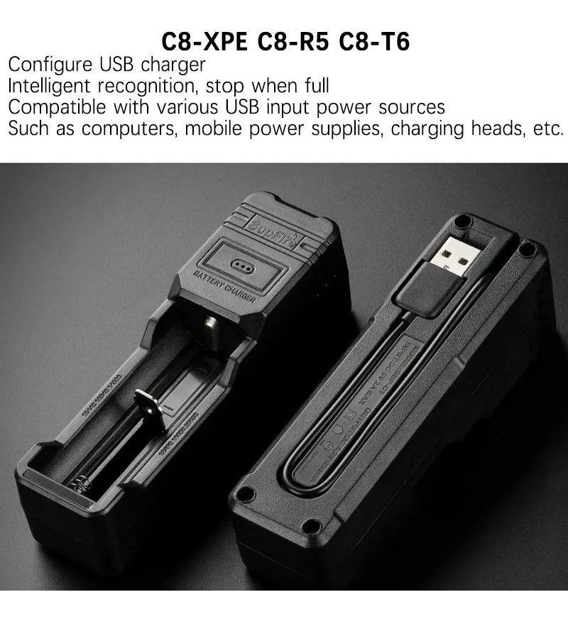 Linterna Superfire Táctica C8-R5 Led Para Caza-6