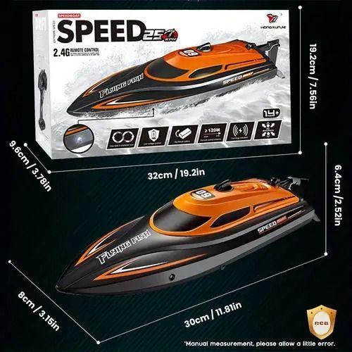 Lancha Grande Rápida Velocidad 15 Km/h Control Remoto-4