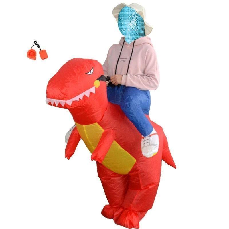 Disfraz Dinosaurio Inflable Para Niños Rojo Rex-3