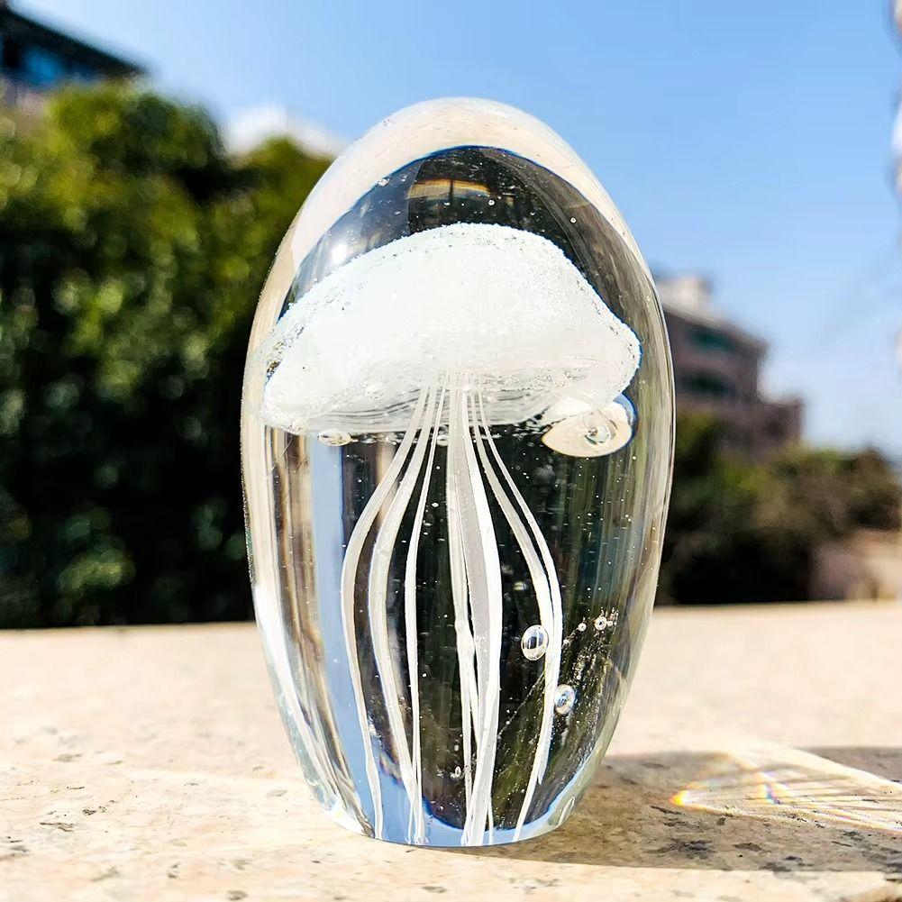 Estatuilla De Medusas, Artesanía De Cristal De Blanco-2