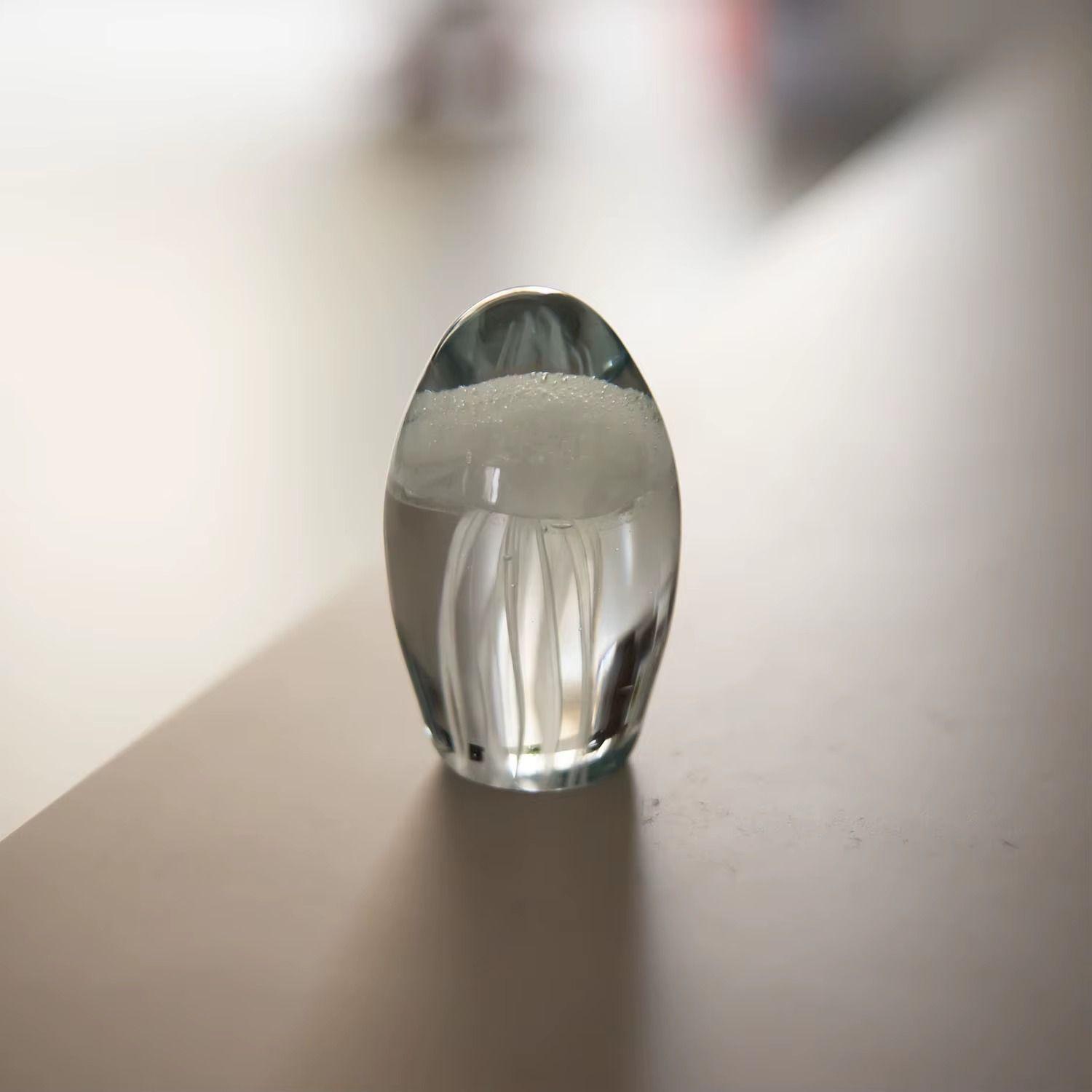 Estatuilla De Medusas, Artesanía De Cristal De Blanco-3