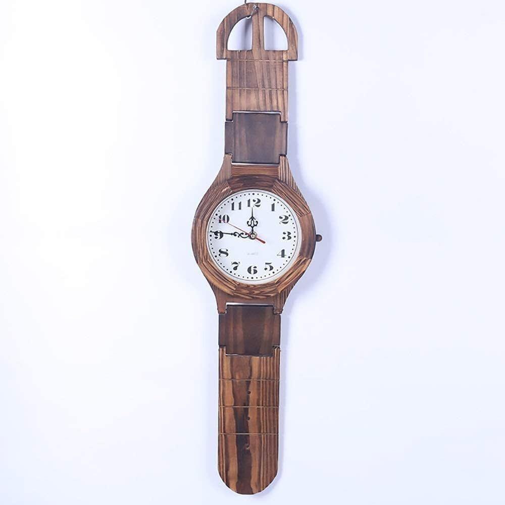 Reloj Madera Diseño Pulsera Vintage De Pared 66 Cm-7