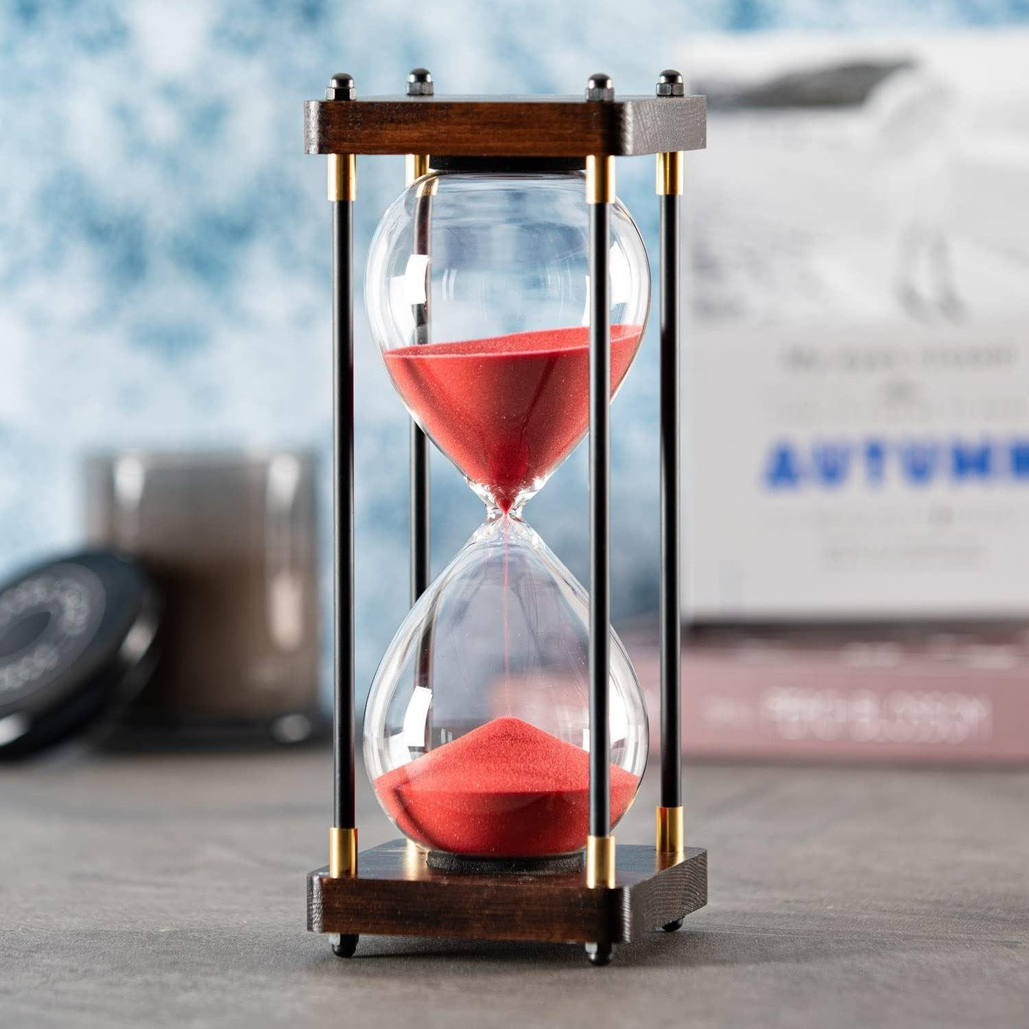 Reloj De Arena De Vidrio Con Marco De Madera 30 Minutos-2