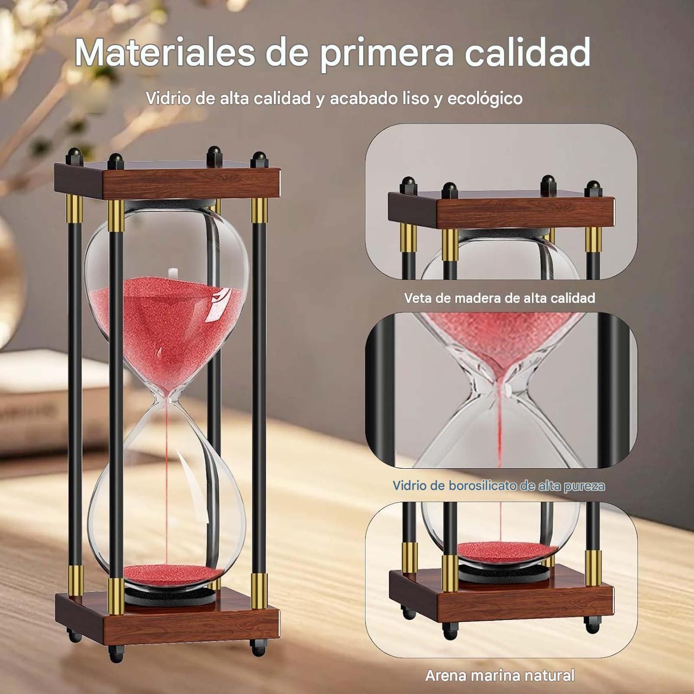 Reloj De Arena De Vidrio Con Marco De Madera 30 Minutos-4