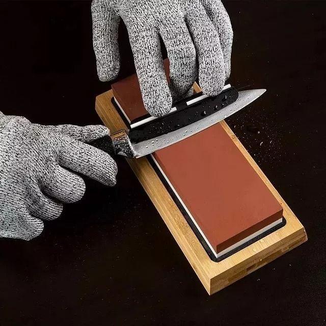 Afilador De  Cuchillos Juego Completo + Guantes Anticorte-3