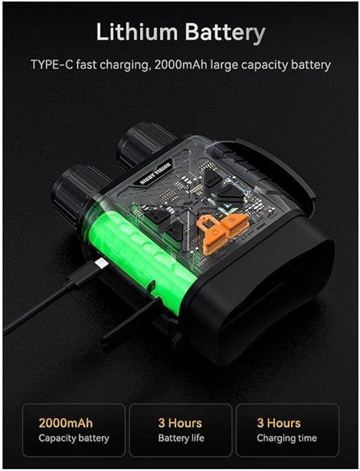 Binocular De Visión Diurna Y Nocturna Alta Definición Negro-2