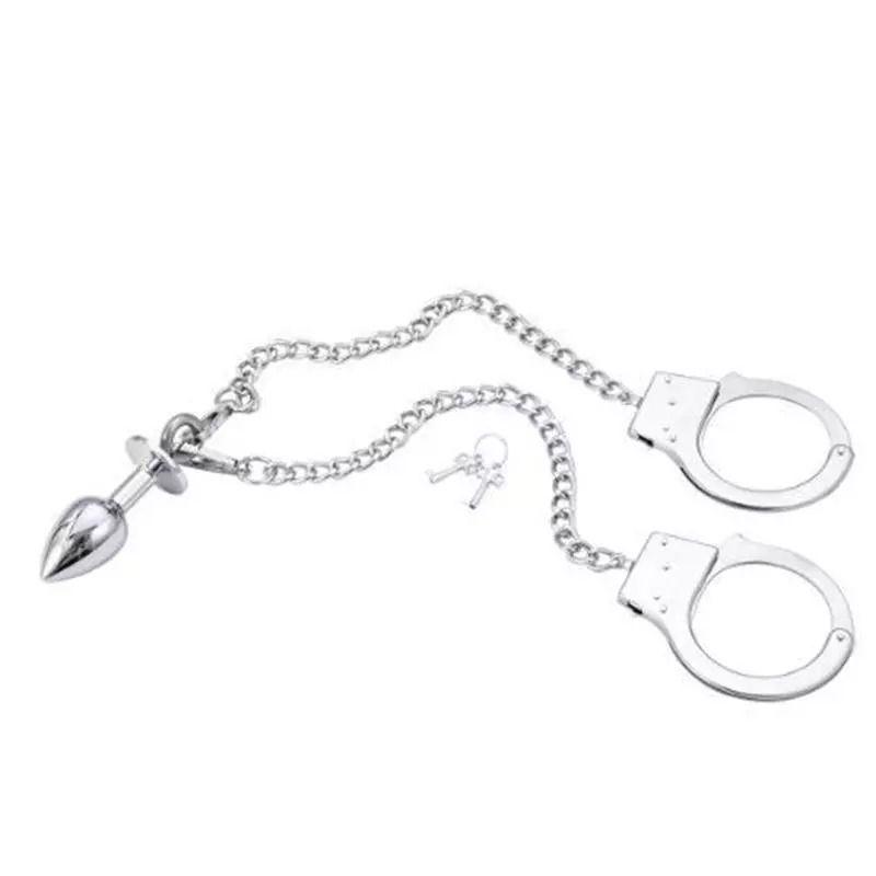 Esposas De Metal Con Plug Anal Sexy-1
