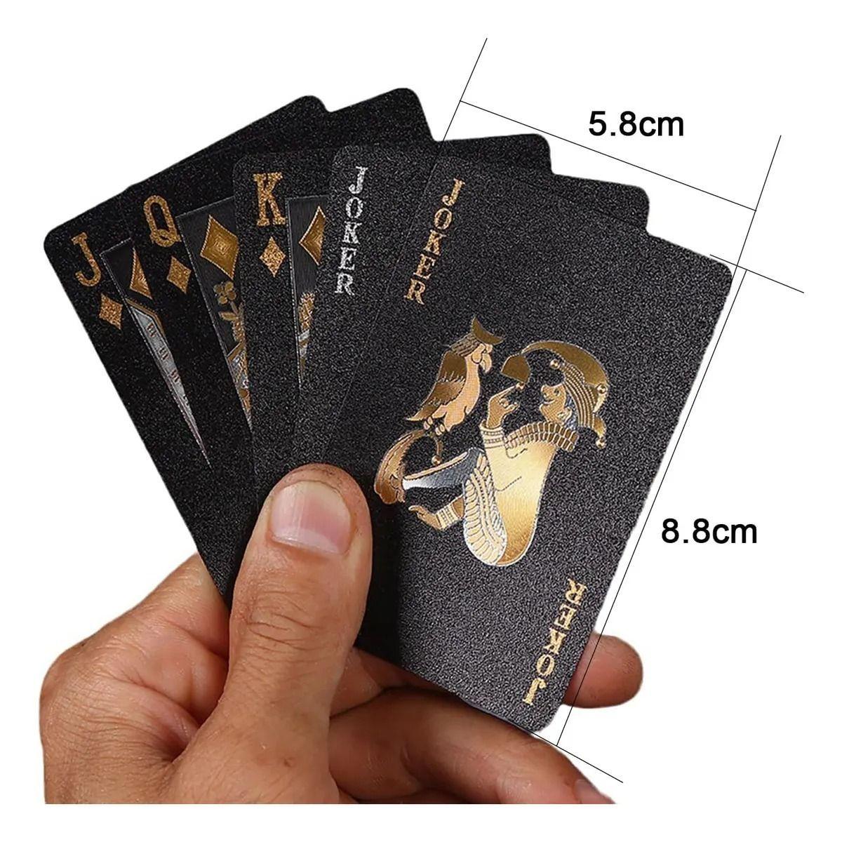 Baraja Naipe Carta Ingles Negras Plástica Póker Premium-3