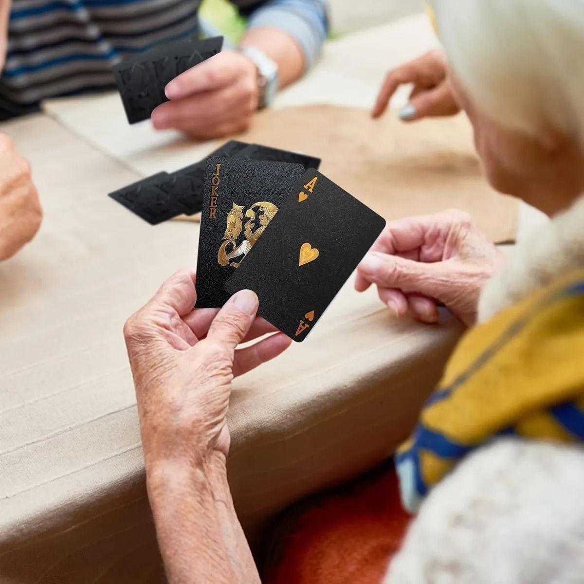 Baraja Naipe Carta Ingles Negras Plástica Póker Premium-6