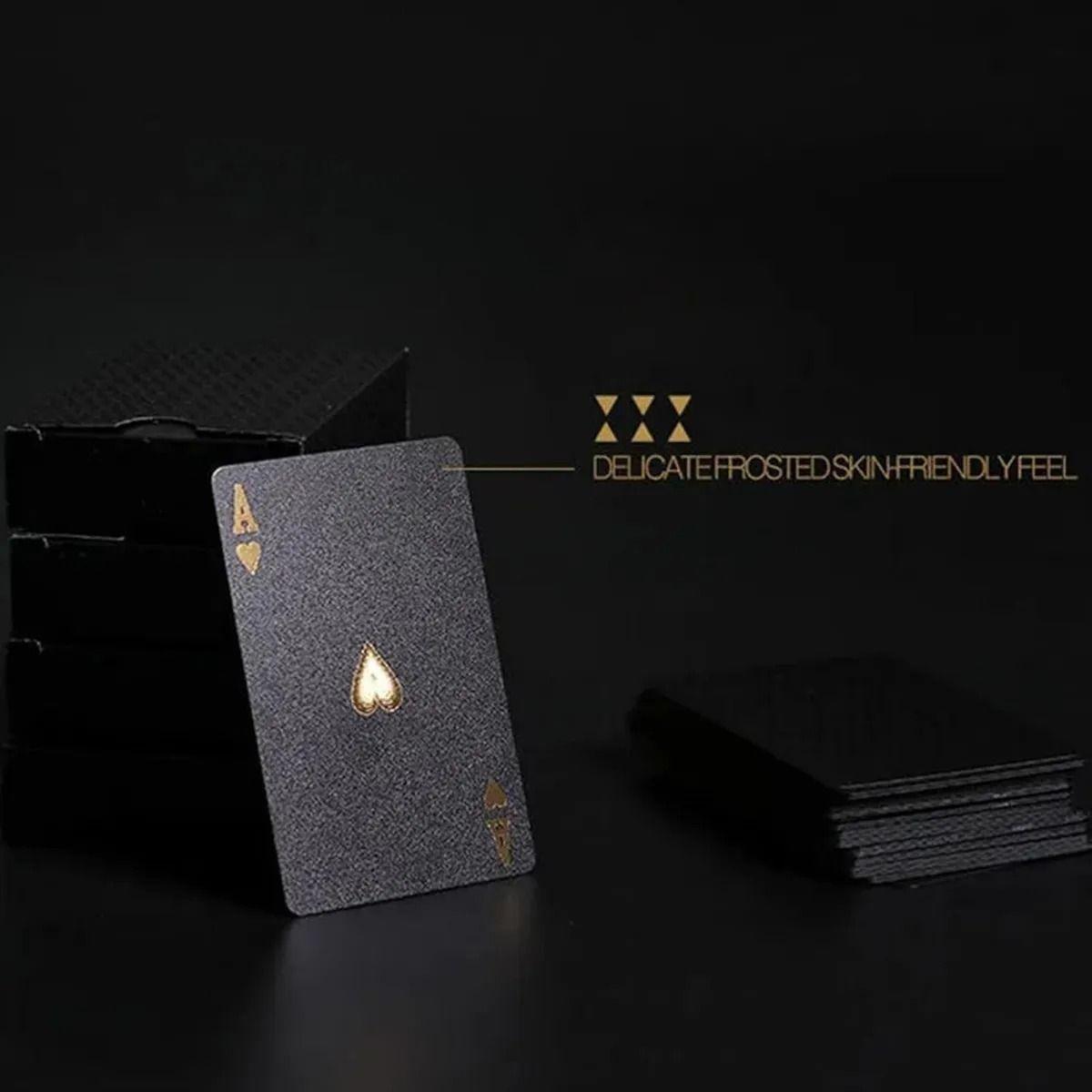 Baraja Naipe Carta Ingles Negras Plástica Póker Premium-7