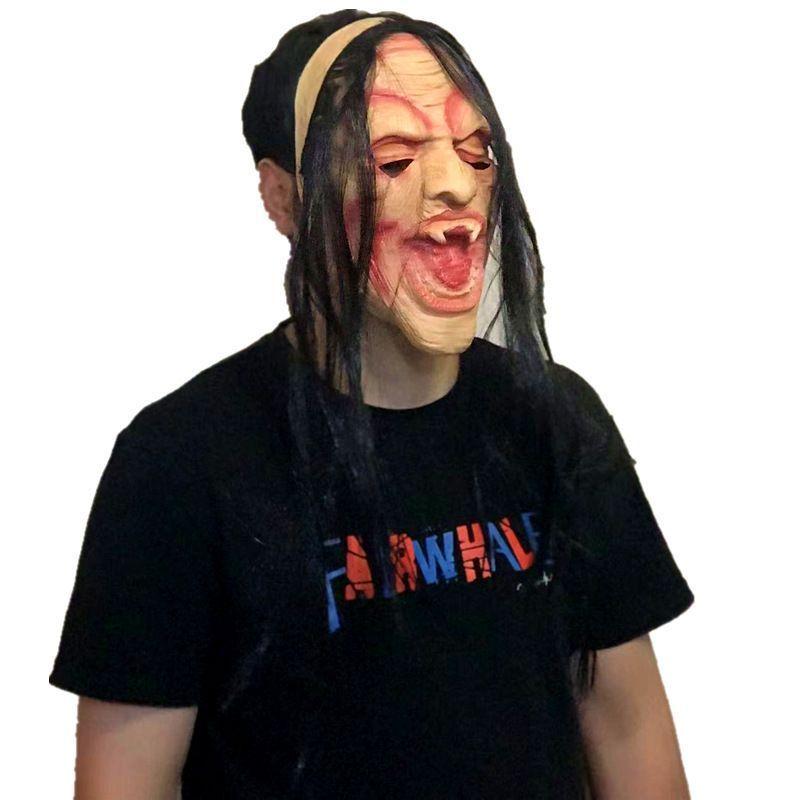 Máscara De Mujer Vieja De Halloween Realista Aterradora-0
