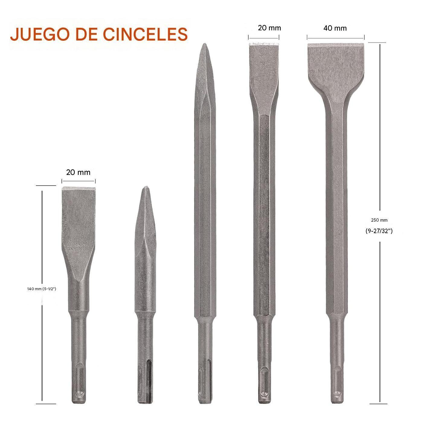 Juego 17 Piezas Brocas Y Cinceles Sds Plus Para Taladros-3