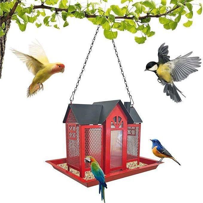 Comedero De Aves, Metal Rojo-2