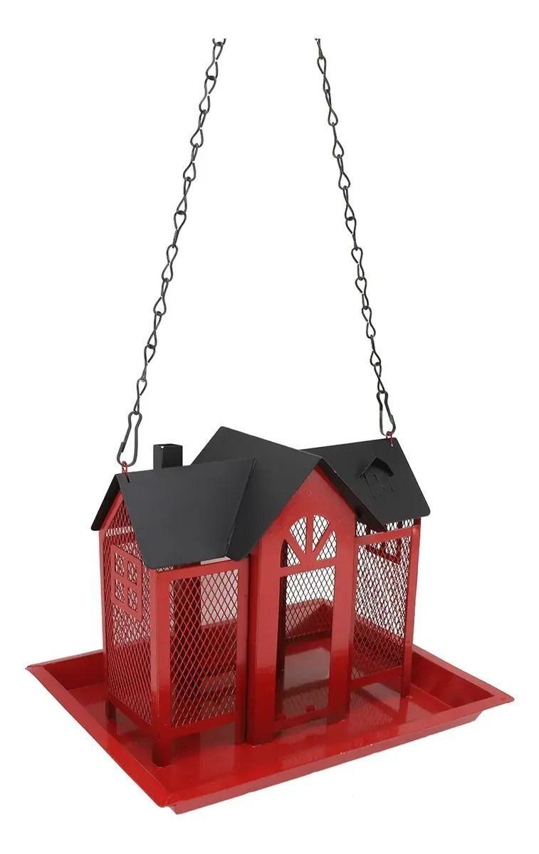 Comedero De Aves, Metal Rojo-4