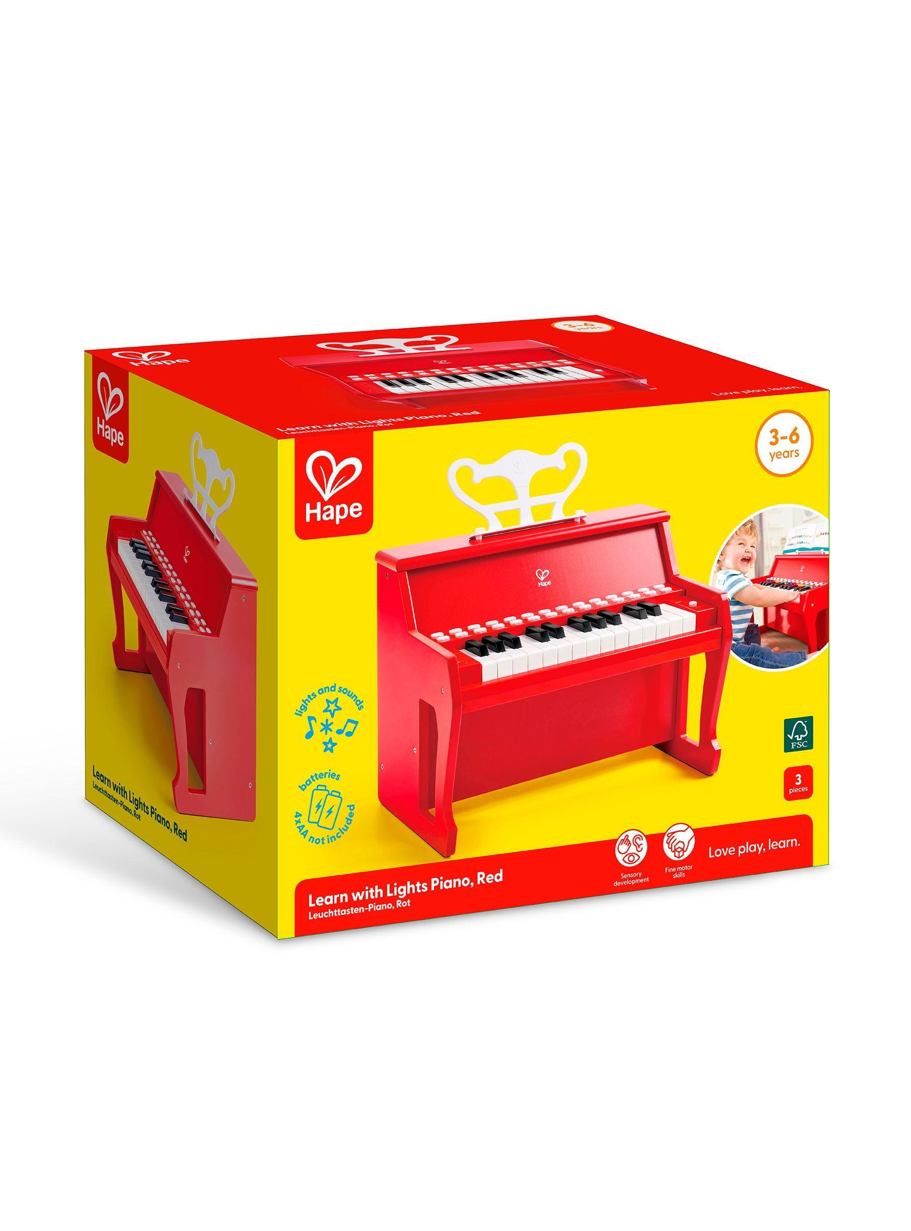 Piano rojo con luces para aprender-3