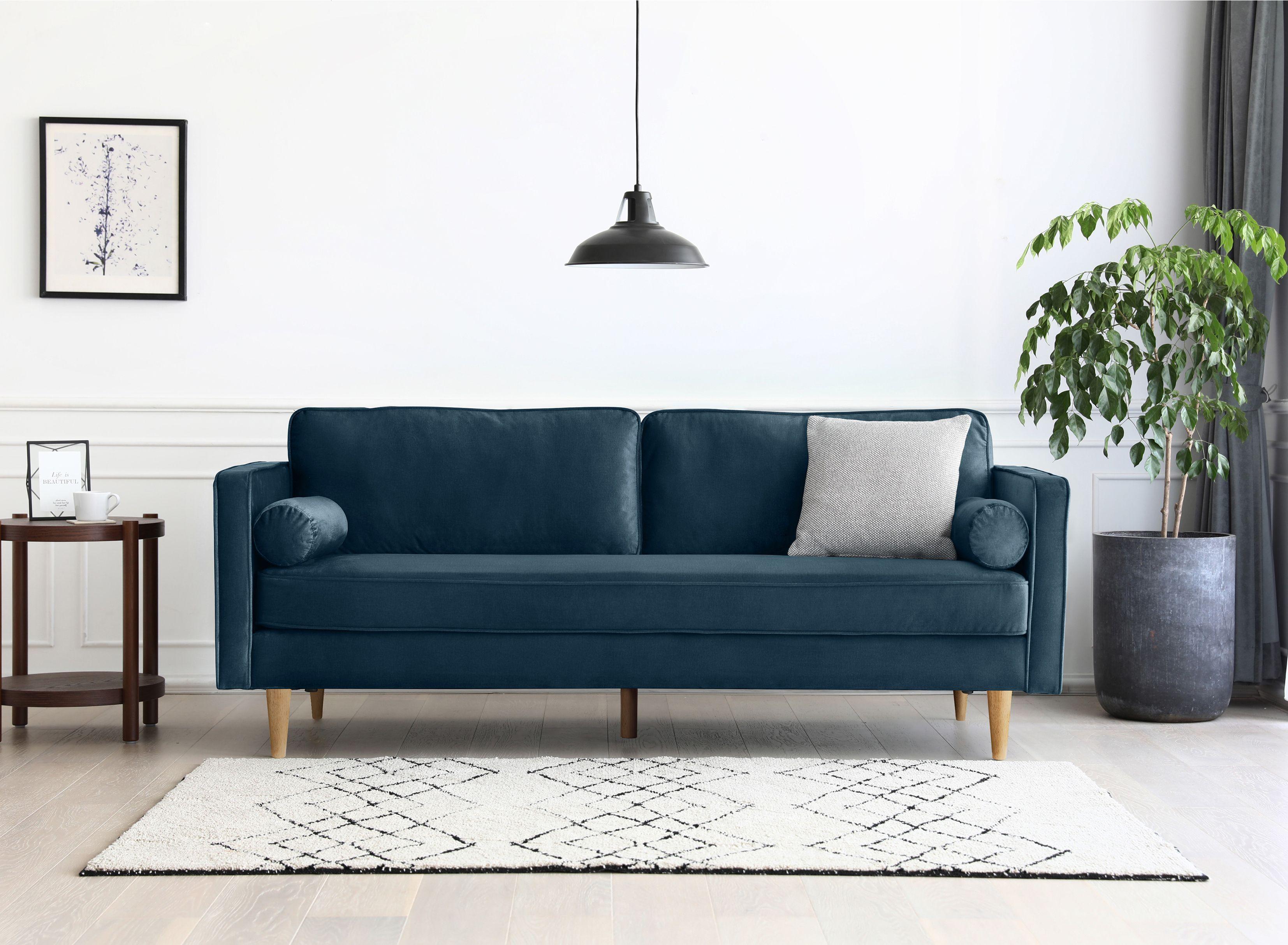 SOFA POLO VELVET 3CP AZUL-1