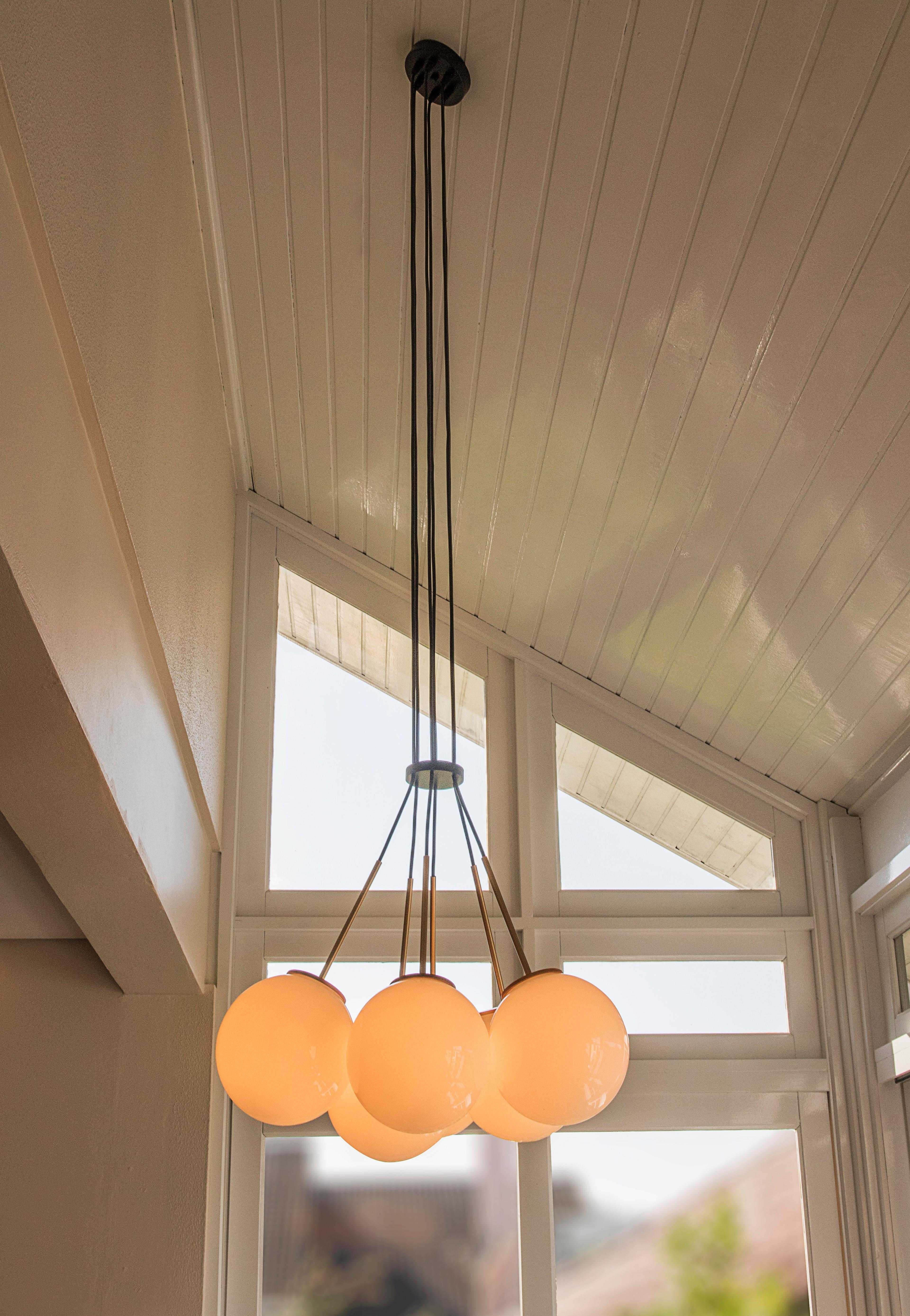 LAMPARA COLGNTE MILKY 6 SFER 20CM 3138CT-1