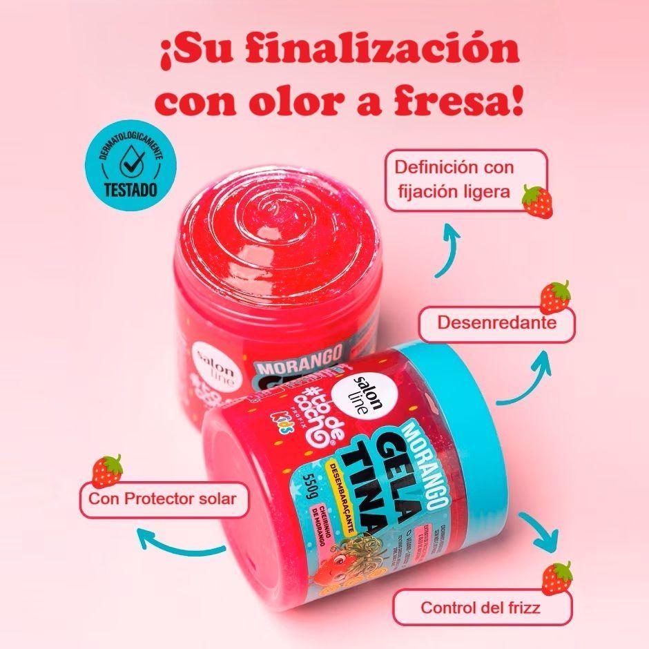 GEL DESENREDANTE KIDS MORANGO 550 G SALON LINE-4