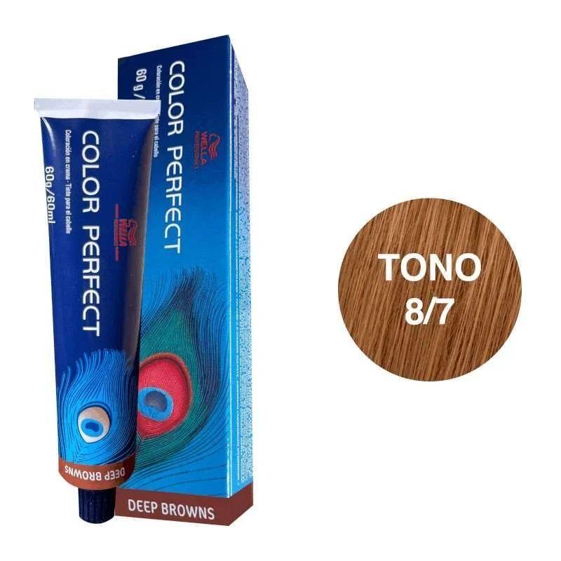 Tinte para Cabello Wella Color Perfect 8/7 Rubio Claro Marron 60ml-3