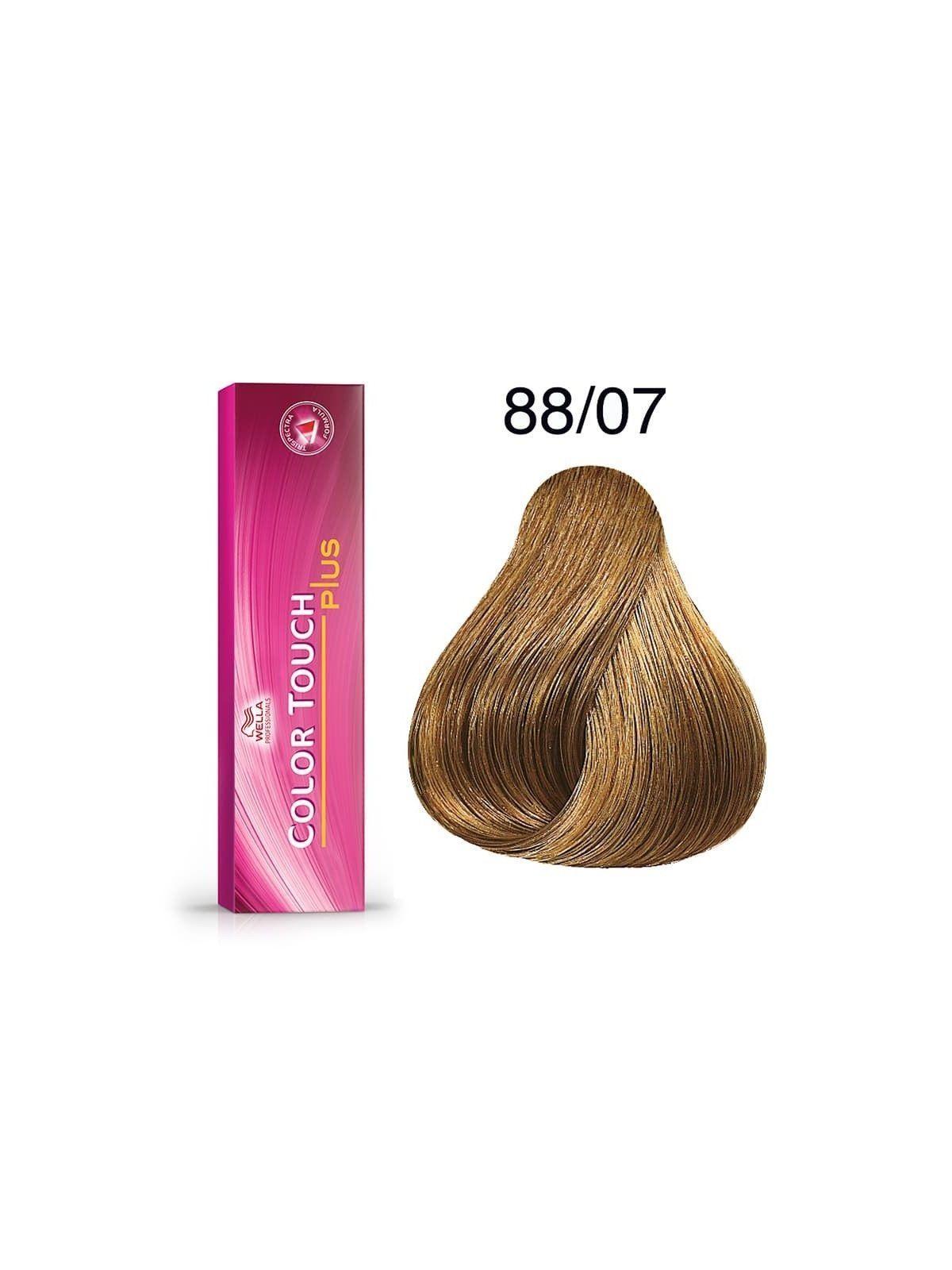 Tinte para cabello Wella Color Touch 88/07 Rubio Claro Intenso Natural Marron 62ml + Oxidante-3